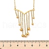 304 Stainless Steel Ball Tassel Cable Chain Necklaces for Women NJEW-R017-02G-5