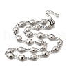 304 Stainless Steel Ladybug Link Chain Necklaces for Women Men NJEW-K249-21A-P-4