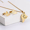 201 Stainless Steel Pendant Necklace & Stud Earring Sets FS-WGB816B-29-1