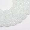 Teardrop Faceted Imitation Jade Glass Beads Strands GLAA-Q052-A05-1