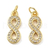 Brass Micro Pave Cubic Zirconia Pendants KK-C092-10G-1