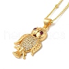 Brass Micro Pave Cubic Clear Zirconia Pendants Necklaces NJEW-K269-01A-G-1