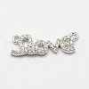 Word Love Brass Micro Pave Grade AAA Cubic Zirconia Links ZIRC-O022-39P-NR-1