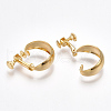 Brass Clip-on Earring Findings X-KK-T038-301G-2