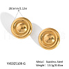 European Stainless Steel Flat Round Stud Earrings DC0079-1-2