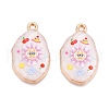 Printed Rack Plating Alloy Enamel Pendants ENAM-T020-04C-1