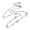 Stainless Steel Double Heart Link Chain Necklaces for Women NJEW-G145-03P-1