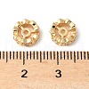 Brass Micro Pave Clear Cubic Zirconia Wheel Beads KK-A253-03G-2