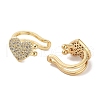 Heart Brass Micro Pave Cubic Zirconia Cuff Earrings for Women EJEW-E310-05G-2