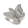 Rack Plating Brass Micro Pave Clear Cubic Zirconia Twister Clasps KK-F863-01P-2