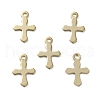 Brass Tiny Cross Charms KK-L205-09G-B-1