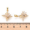 Rotatable Brass Micro Clear Pave Cubic Zirconia Pendants KK-E068-VC294-3