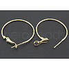 Golden Brass Hoop Earrings X-EC108-3NFG-1