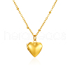 Simple Stainless Steel Heart Locket Pendant Necklaces for Women Daily Wear FK1092-1