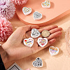 8Pcs 8 Style Heart Silicone Focal Beads SIL-TA0001-70-7