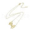304 Stainless Steel Crystal Rhinestone Cable Chain Bowknot Pendant Necklaces for Women NJEW-C055-08G-3