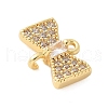 Brass Micro Pave Cubic Zirconia Connector Charms KK-U056-53G-2