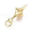 Brass Micro Pave Clear Cubic Zirconia Pendants ZIRC-O035-20G-3