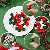 SOFPLATE Christmas Theme 5 Strands Spray Painted Natural Wood Beads Strands WOOD-SP0001-02A-6