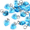 Faceted Transparent Glass Charms GLAA-T024-04E-1
