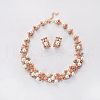 Alloy & Plastic Pearl Round Beaded & Crystal Rhinestone Chain Necklace & Stud Earring FS-WG9A31F-02-2