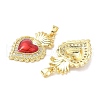 Brass Micro Pave Clear Cubic Zirconia Pendants KK-XCP0002-04-2