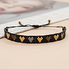 Heart Handmade Miyuki Seed Bead Braided Bead Bracelets for Women RA3888-6-1
