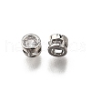Flat Round Brass Micro Pave Clear Cubic Zirconia Slede Charms KK-C106-11P-2