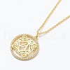 Brass Micro Pave Clear Cubic Zirconia Pendant Necklaces NJEW-E153-01A-1