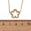 304 Stainless Steel Crystal Rhinestone Flower Pendant Necklaces NJEW-R026-05G-5
