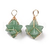 Natural Green Aventurine Copper Wire Wrapped Pendants G-B041-02G-10-2