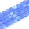 Frosted Transparent Glass Beads Strands GLAA-T032-T6mm-MBB04-1
