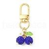 Polymer Clay Rhinestone Cherry Pendant Decorations HJEW-JM03269-02-2