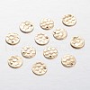 Brass Flat Round Filigree Charms KK-M191-25-1