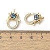 Brass Micro Pave Clear Cubic Zirconia Lobster Claw Clasps KK-K385-011G-4
