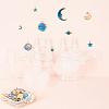 80Pcs 10 Style Celestial Alloy Enamel Pendants ENAM-LS0001-30-5