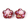 Flower Shape Polymer Clay Rhinestone Beads CLAY-U023-01A-1
