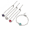 K9 Glass Rhinestone Link Bracelets BJEW-JB05355-1