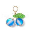 Frosted Dyed Synthetic Moonstone Cherry Pendants PALLOY-JF03473-3