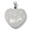 Christmas Themed 304 Stainless Steel Pendants STAS-Z098-24P-02-1