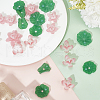 DELORIGIN 24Pcs 7 Styles Simulation Lotus/Lotus Leaf Acrylic Bead Caps FIND-DR001-42-3