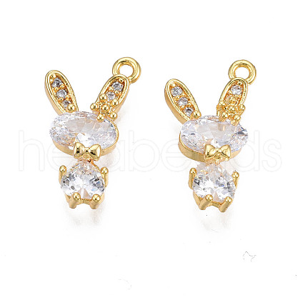 Brass Micro Pave Cubic Zirconia Charms X-KK-N231-244-1