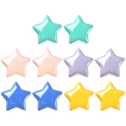 10Pcs 5 Colors Opaque Acrylic Beads MACR-YW0002-06-1