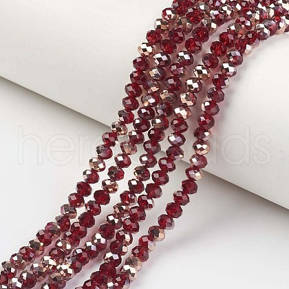 Electroplate Transparent Glass Beads Strands EGLA-A034-T3mm-N05-1