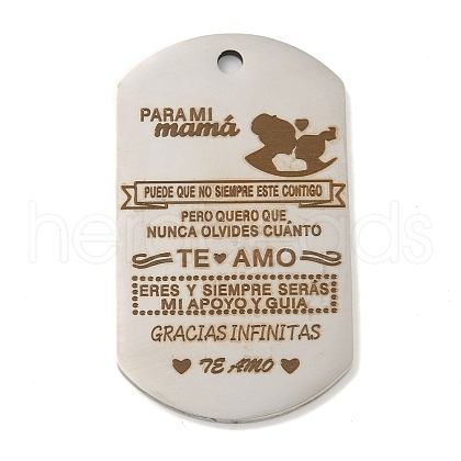 Non-Tarnish 201 Stainless Steel Pendants STAS-L079-01P-06-1