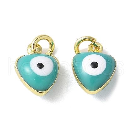 Brass Enamel Charms KK-S518-03C-G-1