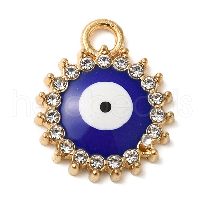 Alloy Enamel Rhinestone Glass Pendants X1-ENAM-U003-02G-07-1