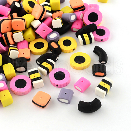 Mixed Shapes Handmade Polymer Clay Beads X-CLAY-R060-113-1