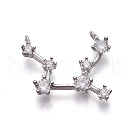 Brass Micro Pave Cubic Zirconia Pendants ZIRC-F099-20P-07-1