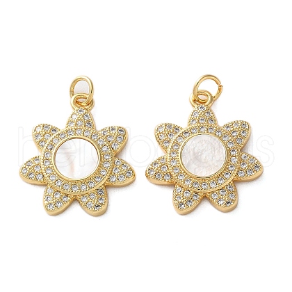 Brass Micro Pave Cubic Zirconia Pendants KK-U070-18B-G-1